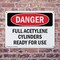 Signmission Full Acetylene Cylinders Ready For Use Danger Sign, Plastic, 14in W x 10in L, 2PK OS-2PACK-DS-P-1014-L-2056 - alternate 5